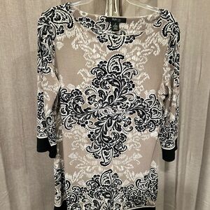 COPY - Style & Co Black and taupe Paisley Top in great condition